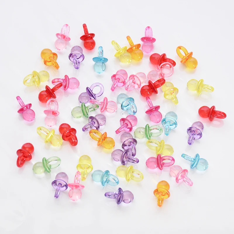 50/100pcs Mini Acryl blau rosa Schnuller Nippel Konfetti für Baby party Dekoration Geschlecht offenbaren Tisch streuen Geburtstags feier – Detail 11