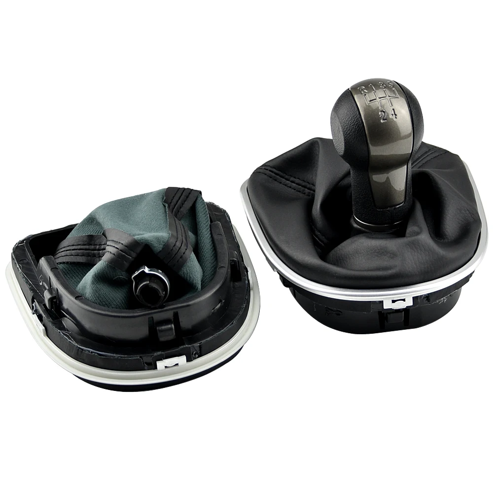 For Seat Leon 1P 2005 2006 2007 2008 2009 2010 2011 2012 Car-Stying 5 Speed Car Gear Stick Shift Knob With Leather Boot