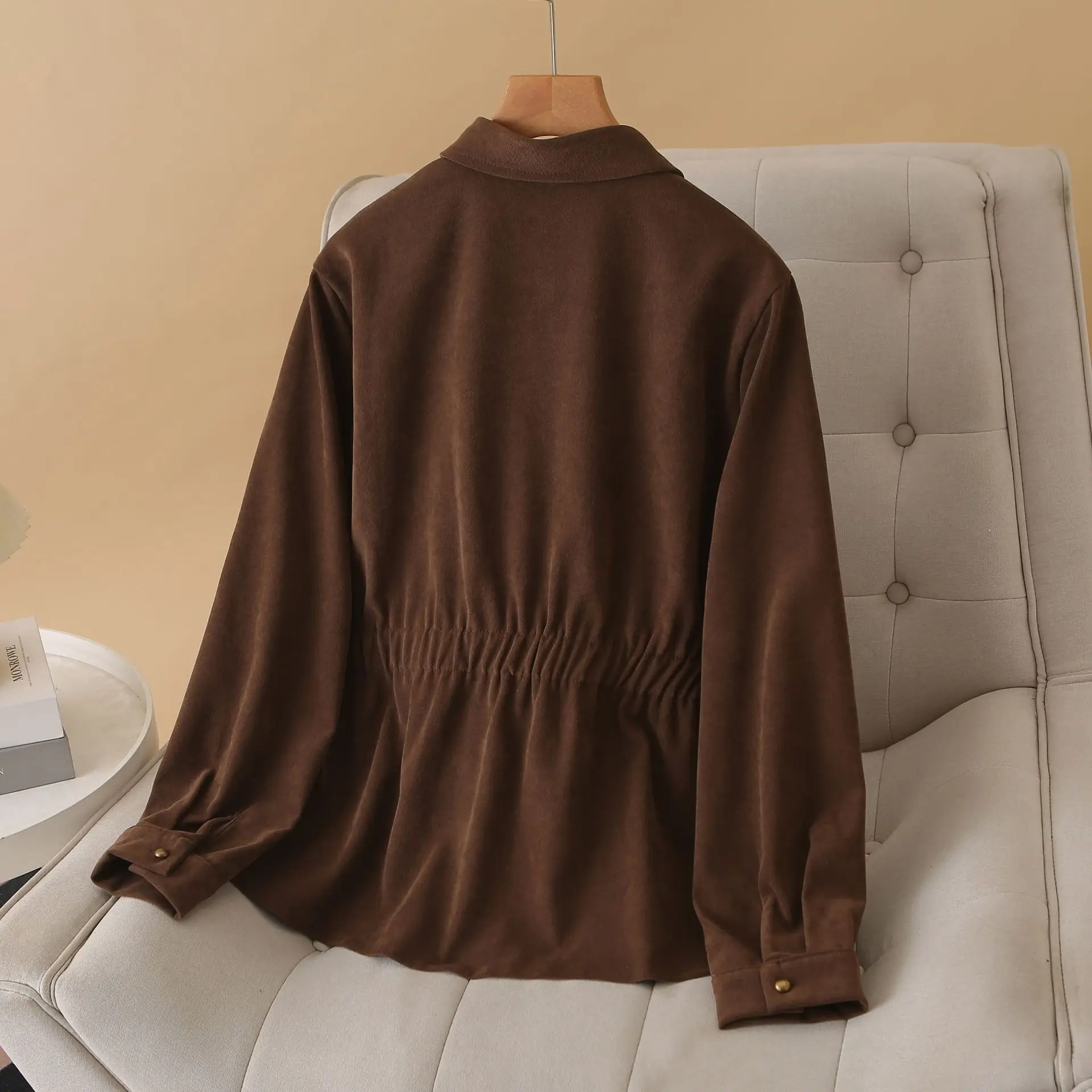 XXXXL Fashion Plus Size Women's Blouses New Clothing For 2025 Autumn Winter Thick Brushed Long Sleeved Shirt Casual Top 675