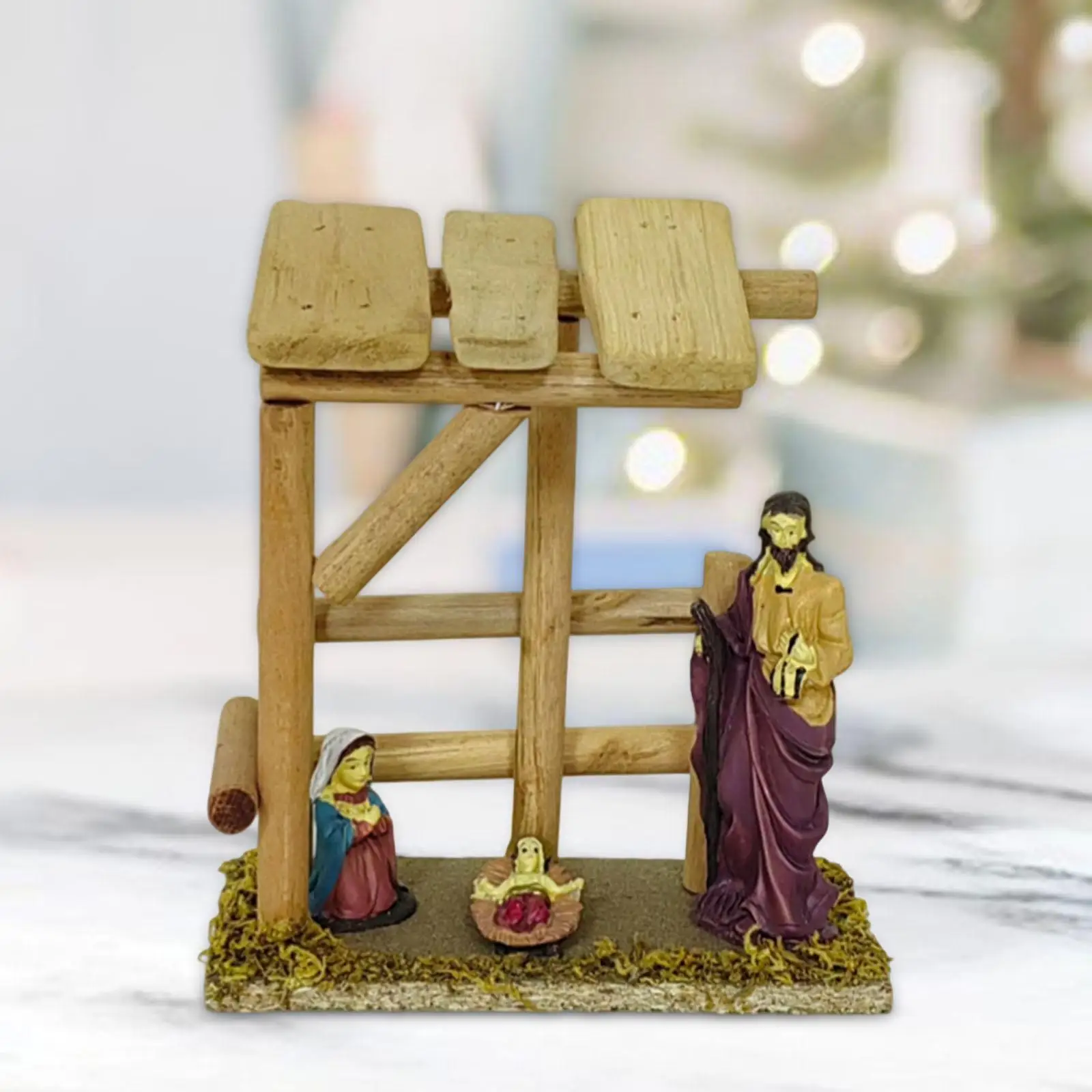 Christmas Nativity Scene Figurine, Sculpture, Holy Family Figurine, Nativity Manger Decor for Home, Office Desk