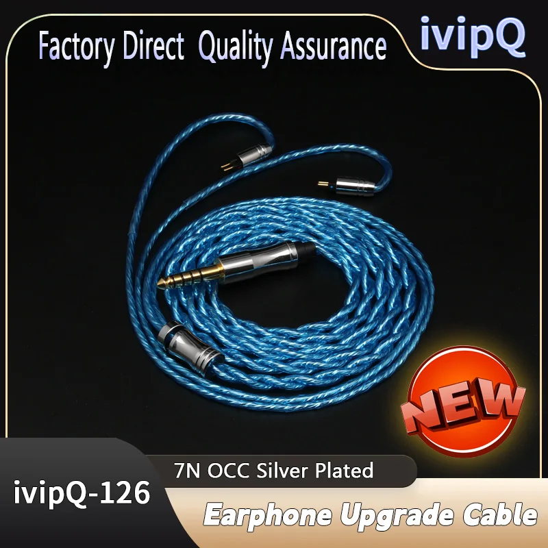 

ivipQ 2 Core 7N OCC Silver Plated HiFi IEM Earphone Upgrade Cable With 2.5 3.5 4.4mm MMCX 2PIN For Fudu DZ4 SR5 Quintet F1 Pro