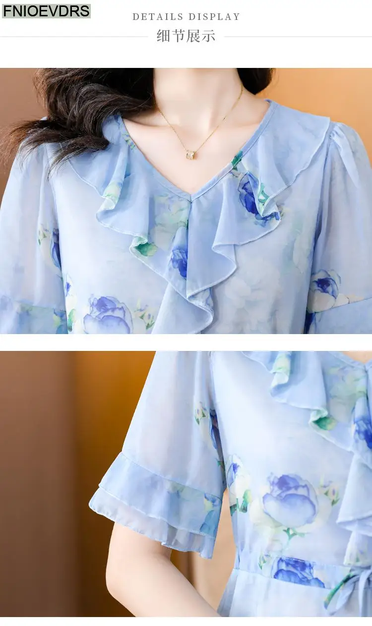 L-5XL Loose Clothes 2023 Women European Fashion Elegant Office Lady Work Ruffles Shirt Casual Tunic Peplum Tops And Blouses