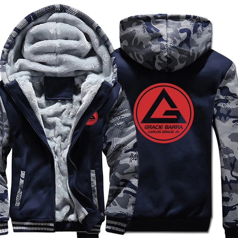 Gracie Barra Carlos GR Brazilian Jiu Jitsu Hoodies Men Coat Winter Warm  Fleece Gracie Barra Sweatshirts Jacket - AliExpress