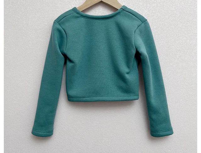 Maglione Balletto Per Bambine - Cotone E Elastan, Manica Lunga, Scollo A V, Rosa E Nero - Foto 14