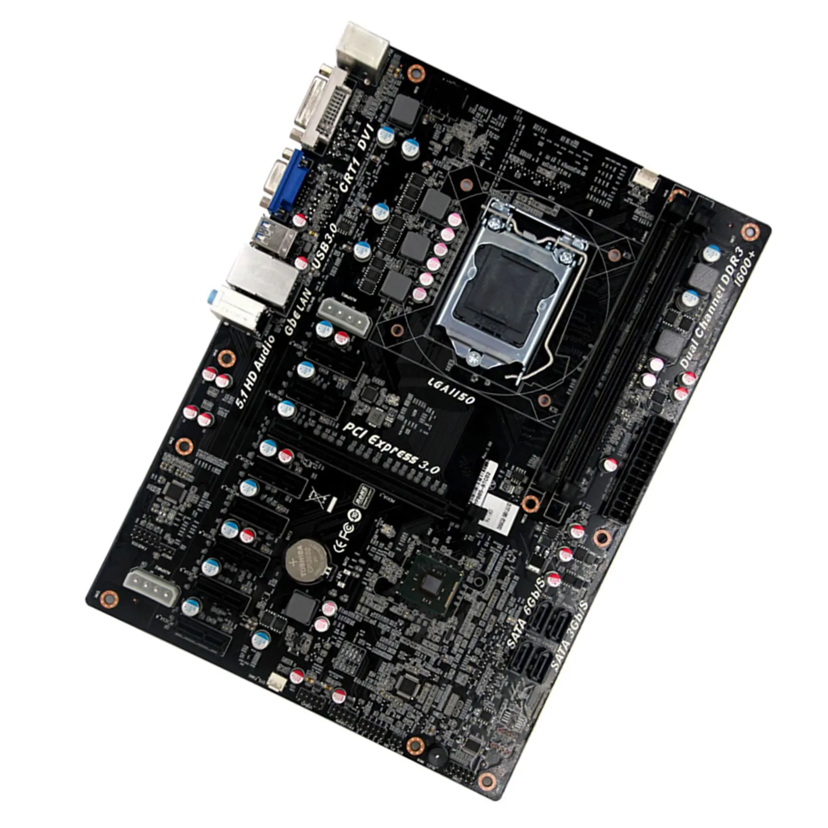 Q87 BTC Mining Motherboard 2XDDR3 Slots 1XPCIE X16 7XPCIE X1 Support for LGA1150 Intel 4Th I3 I5 I7 Pentium Celeron CPU |