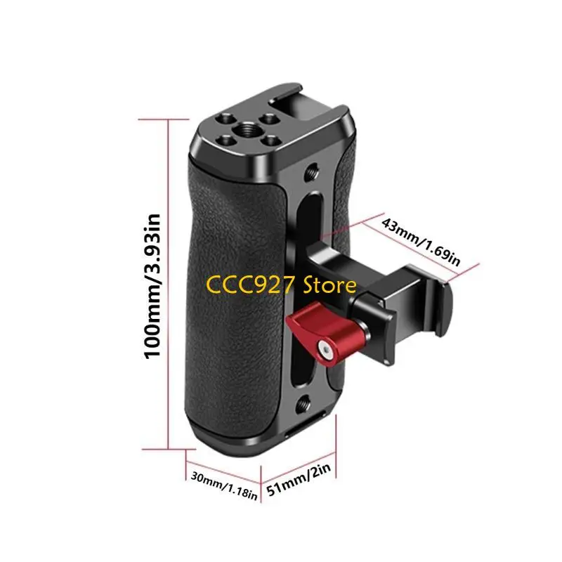 B03F Aluminum Alloy Camera Side Handle Ergonomic Camera Handgrip Cold Shoe Interfaces for Enhances Photography Experience
