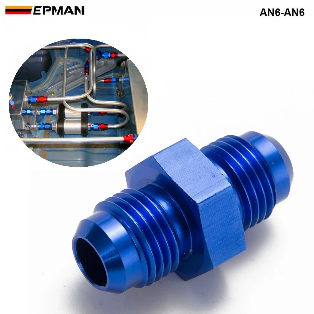 10PCS/LOT Blue 6AN AN6 Flare Union Aluminum Fitting Hose End Connector Fitting Adapter For Oil Cooler/Gauge AN6-AN6