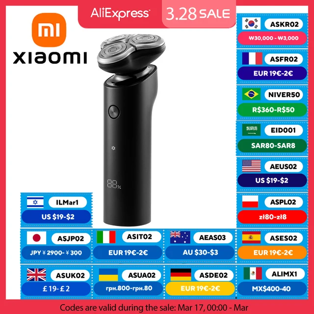 Электробритва XIAOMI MIJIA S500, триммер с тройным лезвием для мужчин, сухое и влажное бритье, моющаяся машина для стрижки бороды, бритва 1