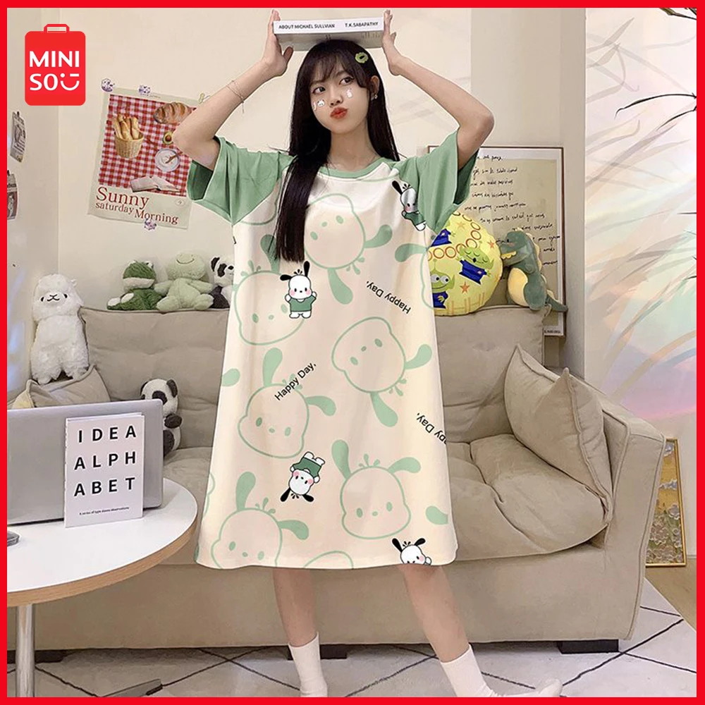 

2024 New Miniso Sanrio Pochacco Cartoon Anime Korean Version Women's Oversized Pajamas for Home Use and Cute Maternity Pajamas