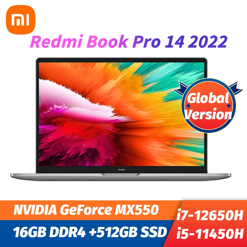 

Xiaomi RedmiBook Pro 14 Laptop 12th Intel Core i7-12650H/i5-12450H MX550/UHD 14 inch 2.5K Screen Slim PC Fingerprint Notbook