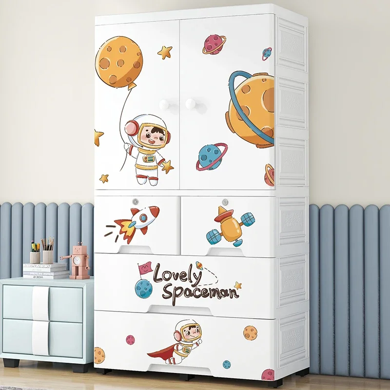 L Children's Wardrobe Home Bedroom Storage Cabinet Drawer Locker