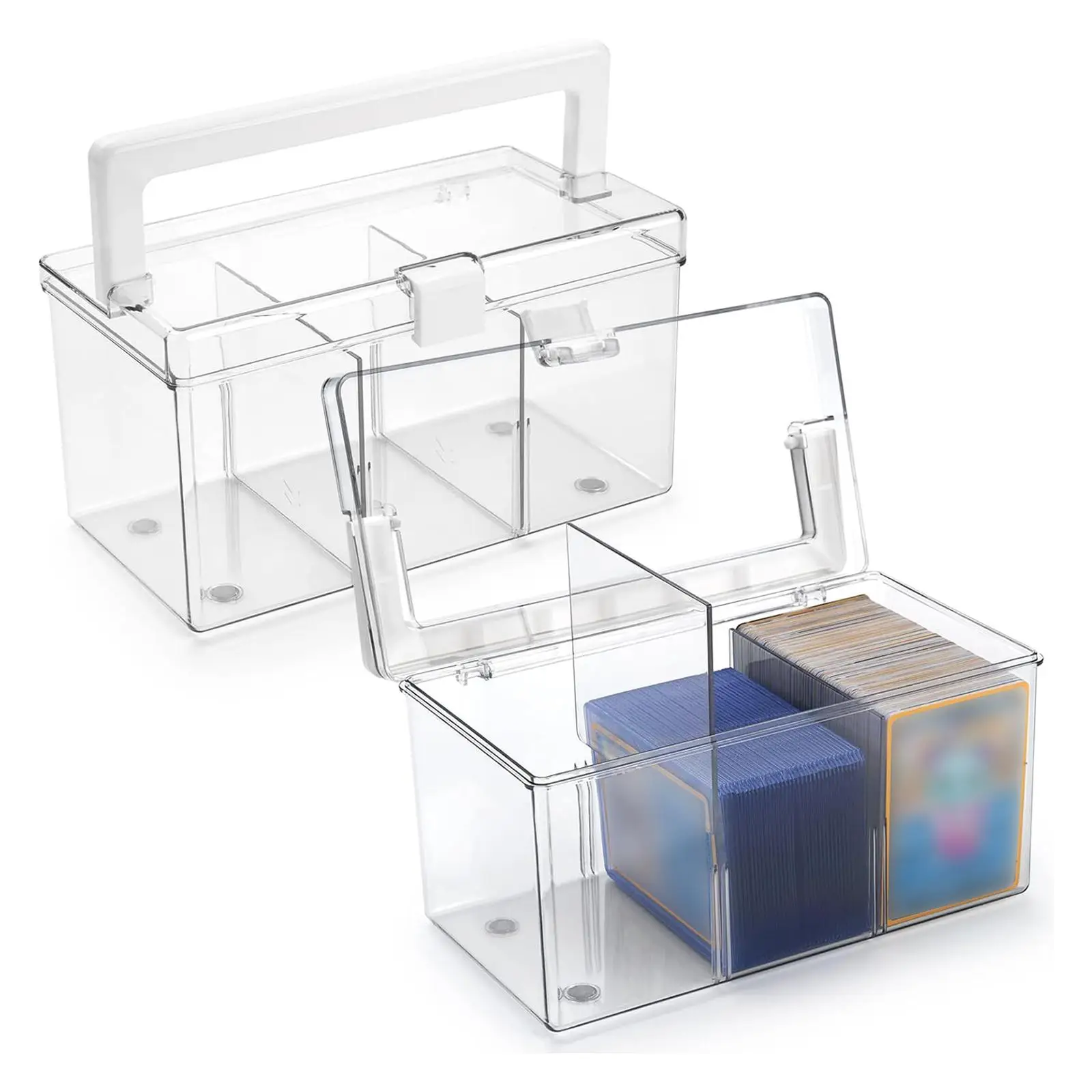 Card Case Holder Deck Card Storage Box Clear Game Case Multifunctional Card Storage Organizer Card Case for Cards Accessories