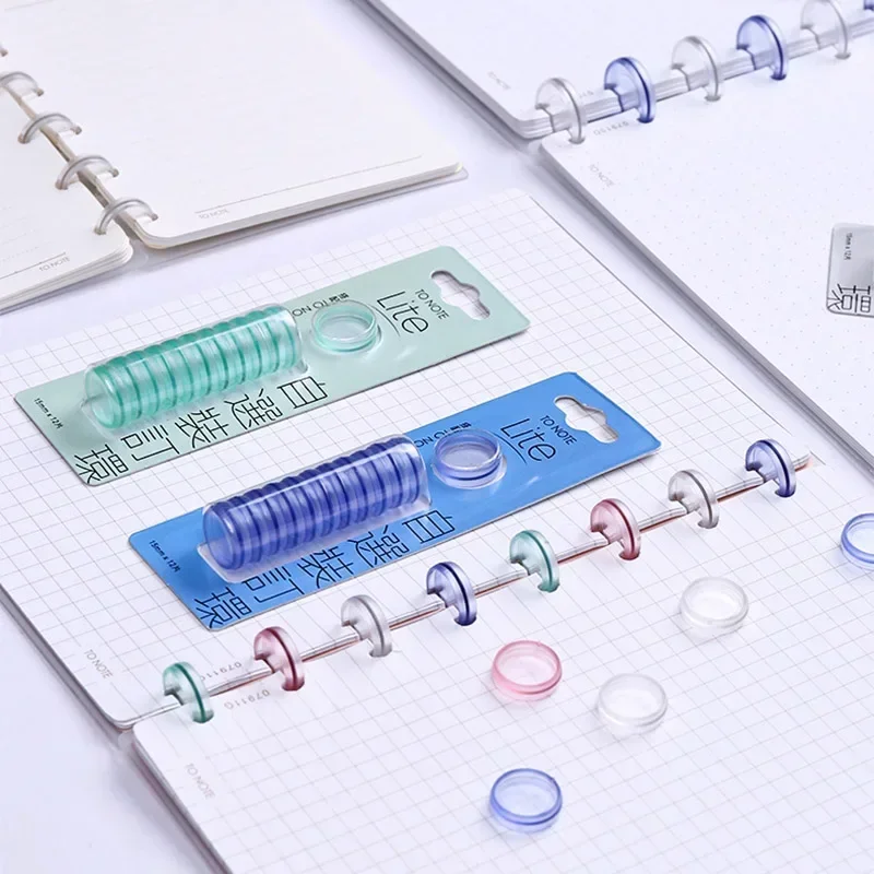Mushroom Hole Binding Buckle 15/20mm Love Heart Discbound Discs Ring for Loose Leaf Notepad Planner Diary Book Business