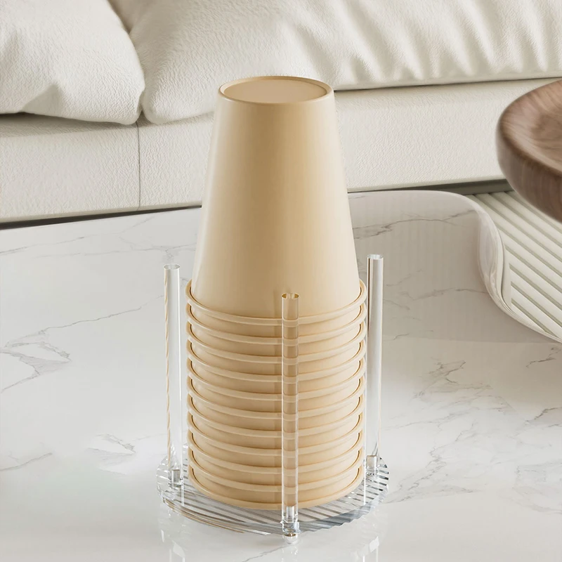 Acrylic Transparent Paper Cup Holder Disposable Water Tea Cups Dispenser Rack Coffee Cup Holder Kitchen Storage Organization 6