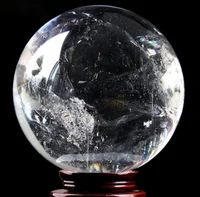 Natural White Clear Quartz Crystal Sphere Ball Healing Stone Reiki Decorations Healing  Energy Home Office Aquarium Decoration 1