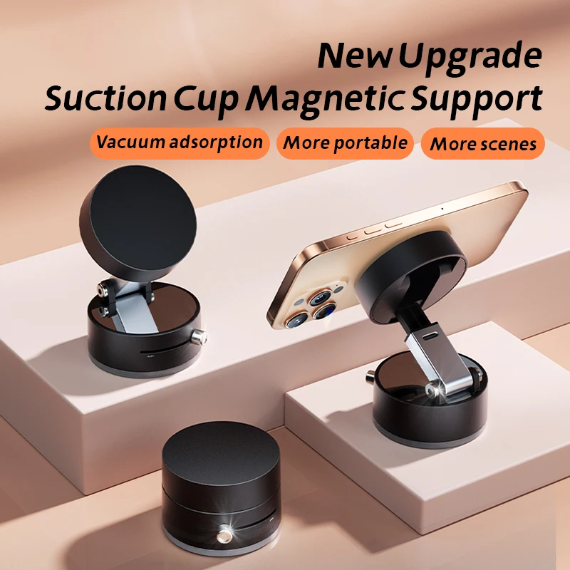 360° Adjustable Vacuum Magnetic Suction Cup Phone Mount, Hands