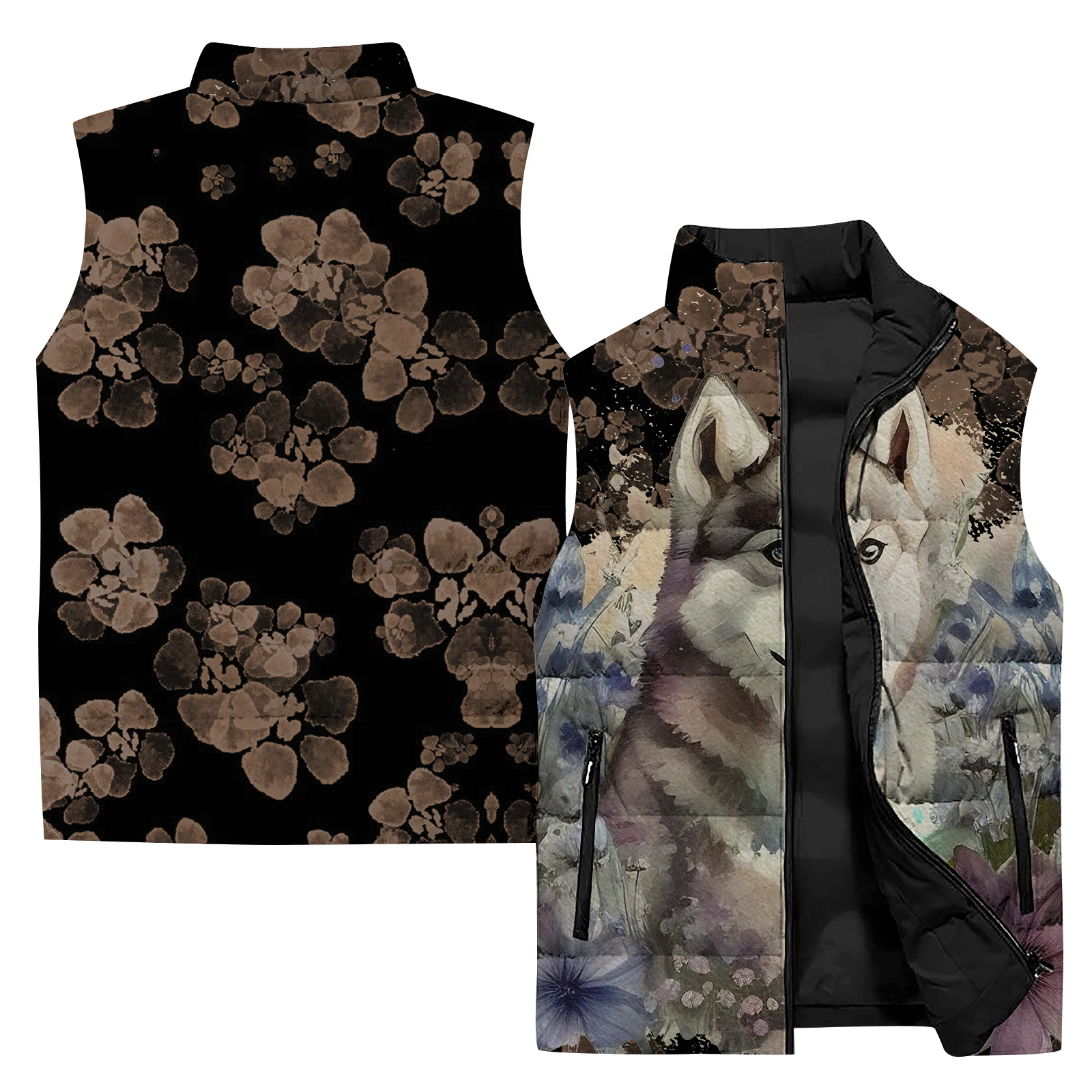 thumbnail image 1 of Chaquetas de invierno cómodas y versátiles para hombre, chalecos deportivos elegantes con estampado de tigre, resistentes al viento y al frío, ropa de trabajo para hombre, 1 of 5