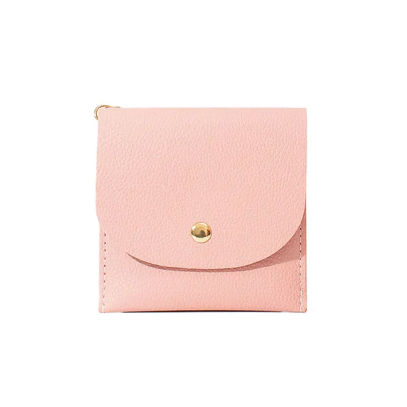 

Korean Version of New Student Thin Purse Women's Simple Lightweight Buckle Metal Ring Fringe Fashion Mini