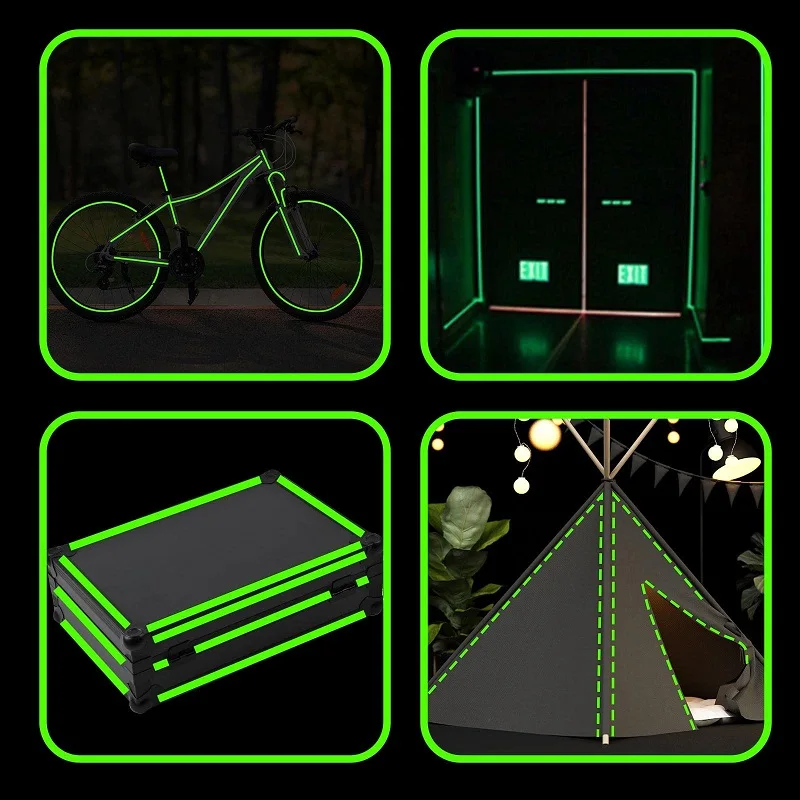 Luminous tape warning stickers luminous sticker tape 3M glow in the dark tape Luminescent emergency luminous photoluminescent stickers For safety egress marker stair steps exit sign