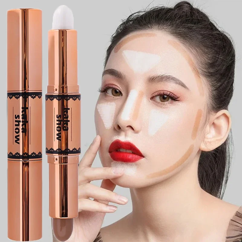 

Double-headed Waterproof Shimmer Bronzer Highlighters 3D Repair Volume Brighten Face Highlight Concealer Pen Color Repair Makeup
