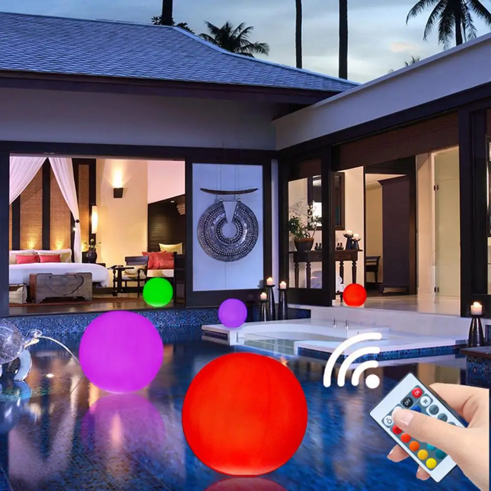 Led Ball Waterproof Rgb Ball Solar Powered with Remote Control for Swimming Pool Parties 16 Colors Led Waterproof Floating