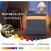 Nightstand Set of 2 LED Nightstand with 2 Drawers,Night Stand Set 2 with LED Light,Bedside Table with Drawers for Bedroom,White 5