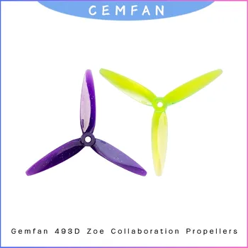 Gemfan 493D Zoe 4.9 inch 3-Blade Propellers 2 Pairs for 2.5-3.5 inch FPV Drone Freestyle Racing RC Quadcopter Prop 2