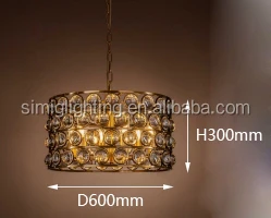 Description Picture 5 of itemSimig lighting vintage loft led luxury lampara colgante de cristal gold stylish crystal chandelier pendant lamp