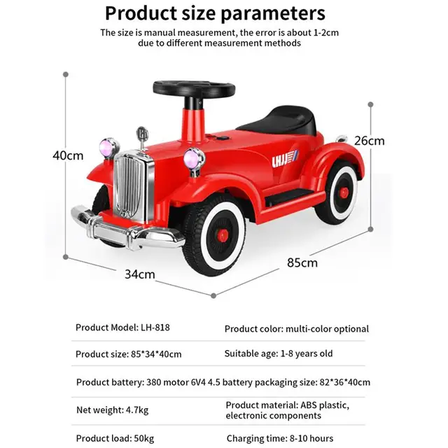 Children'S Electric Car Kids'S Ride-On Toys Scooter Tricycles 1-6year Child Four Wheel Toy Car With Music And Light Balance Bike 6