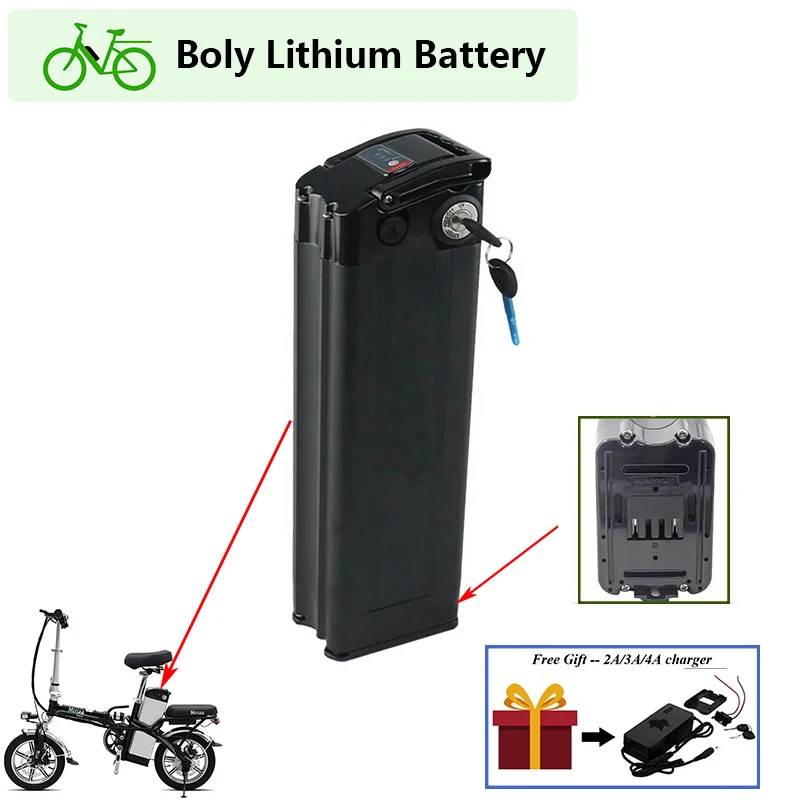 

48V Silver Fish Electric Bicycle Battery 20Ah 25Ah for Shengmiro MX20 GORTAT Q80 R8 Folding Ebike 1000W 1500W with charger