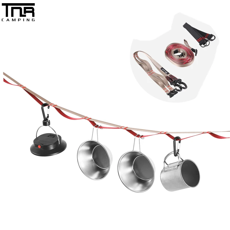 

TNR 5.9M Outdoor Multifunctional Adjustable Nylon Lanyard Outdoor Camping Tent Hanging Rope Clothesline for Camping Equipment