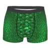 Custom Green Snake Skin Print Underwear Men Breathbale Snakeskin Texture Boxer Briefs Shorts Panties Soft Underpants For Homme 1