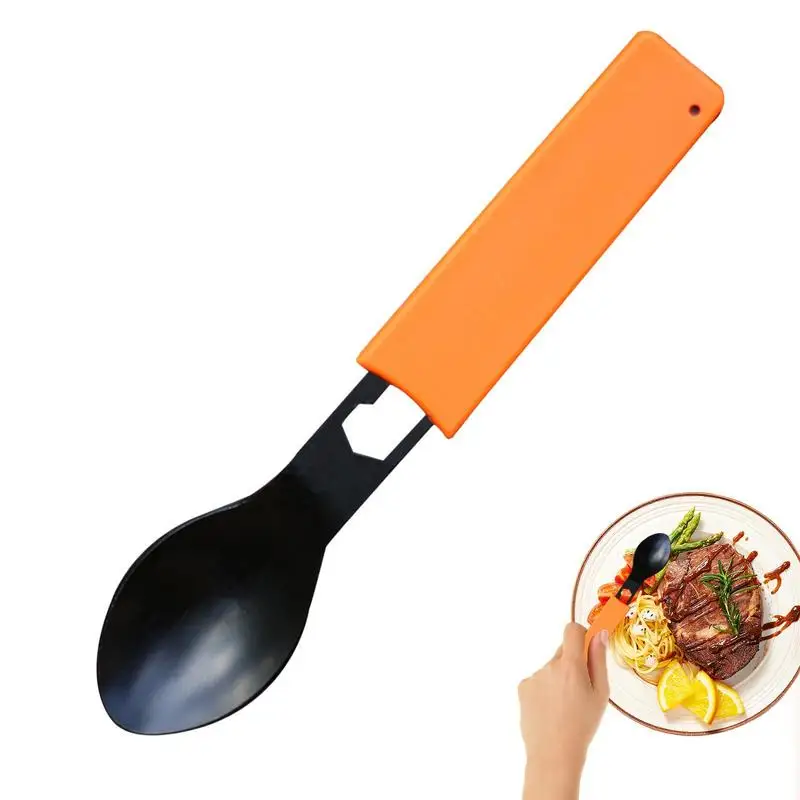 

Camping Spoon Fork Utensil Portable Kitchen Travel Picnic Cutlery BBQ Grill Spoon Kitchen Utensil Backpacking Cutlery Can Opener