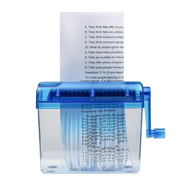 A6 Mini Hand Shredder Paper Strip Cross Cut Machine Desktop Micros Manual Crank File Small Cutter Machine Document Tool Office paper shredder