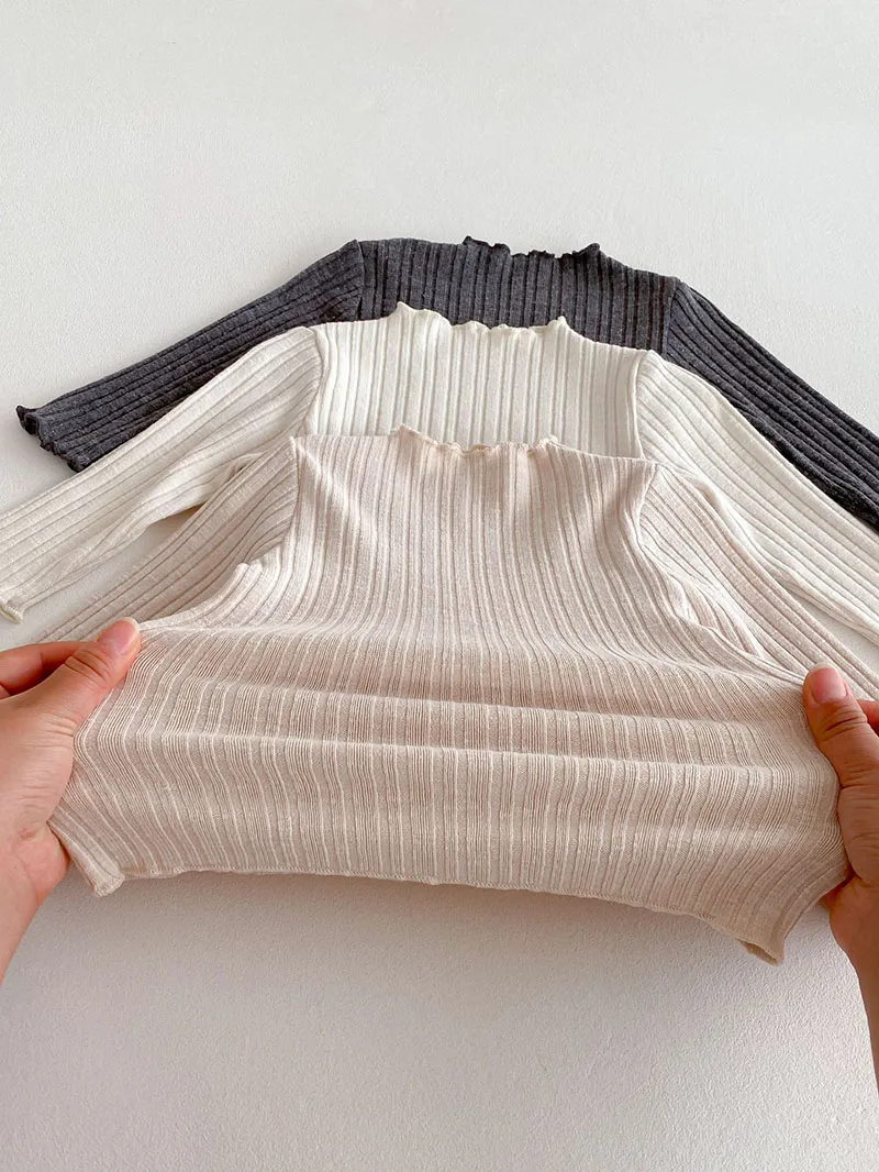 Cute Baby Long Sleeved Tshirt Solid Color