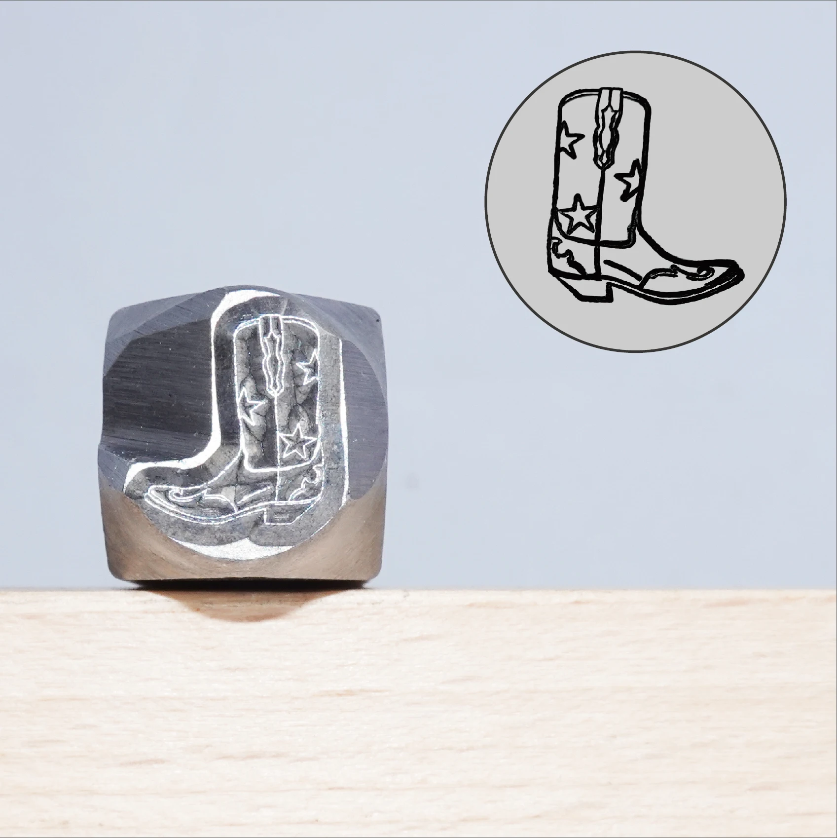 금속 스탬핑 카우보이 모자 및 카우보이 부츠 디자인 스탬프, 주얼리 프레스 도구 (10.5mm)