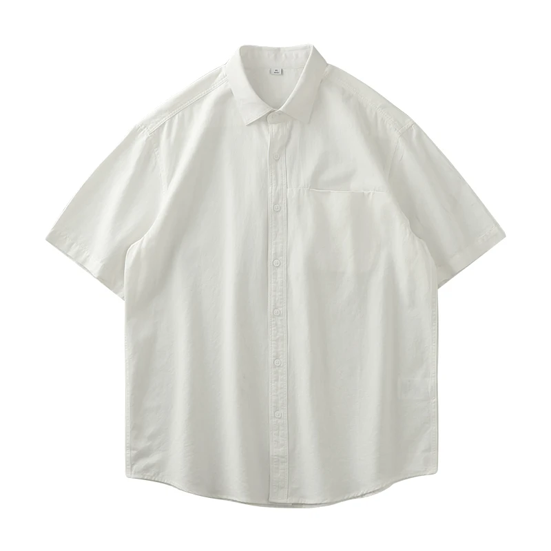 Cotton Shirt Short-Sleeved Mens Summer Retro Solid Color casual short sleeved shirt,short sleeved shirt,button down shirt