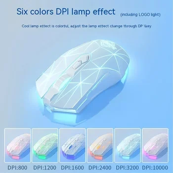 Ajazz Aj52 Mouse Wired Wireless 3mode Adjustable DPI side buttons RGB Backlit Lightweight Esports game mouse PC Accessories gift 5