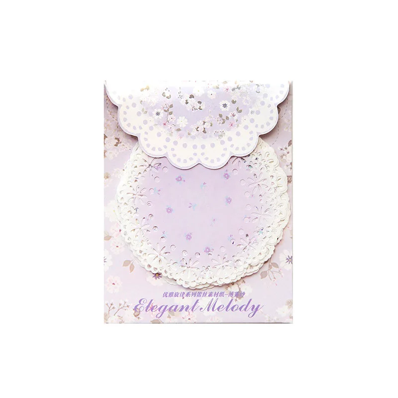 

20Sheets Material Paper Lace Elegant Melody handbook Round Frame Priming stationery Decoration school supplies 135*105mm