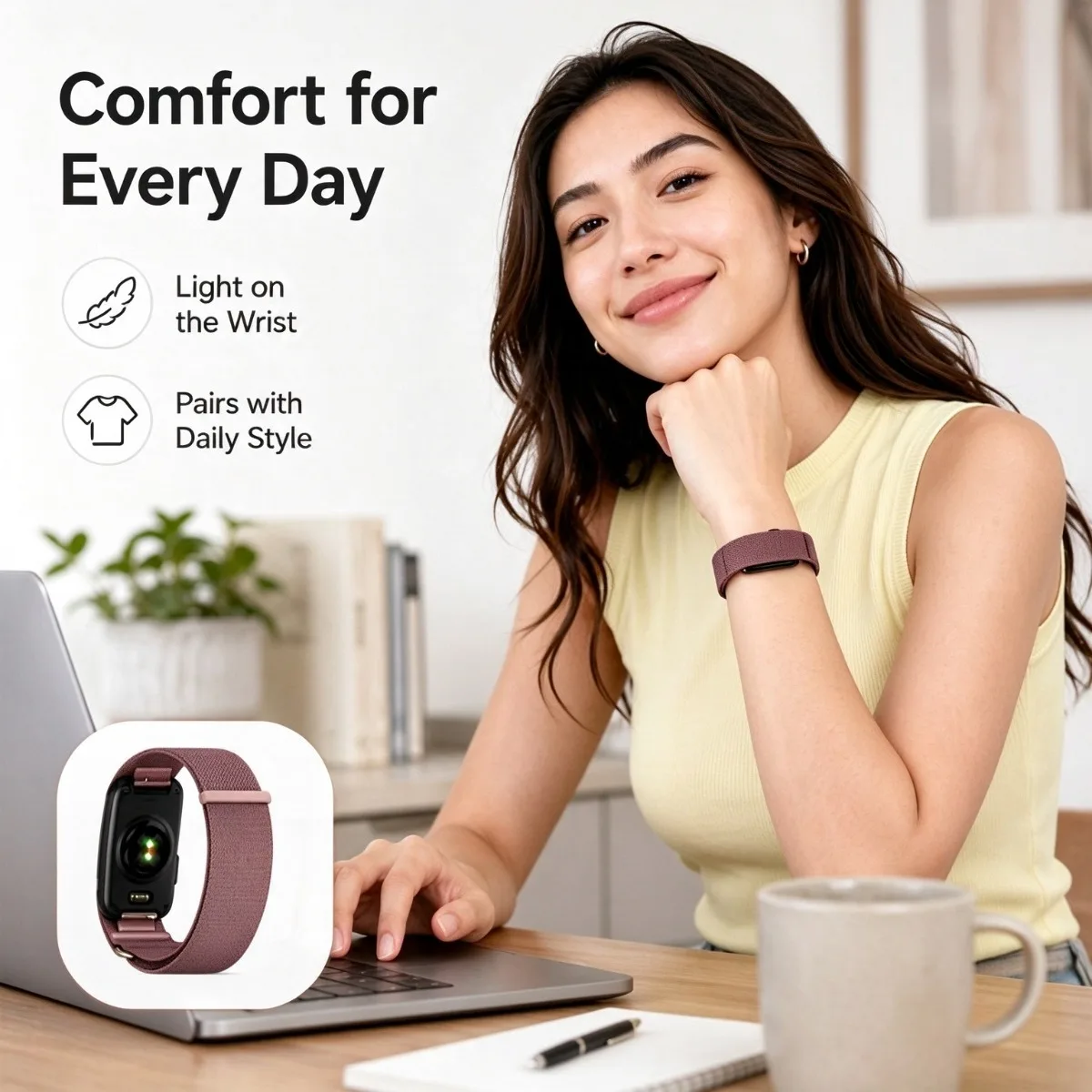 Nylon Woven Adjustable Sports Fitness Tracker Strap - Unisex Wristband