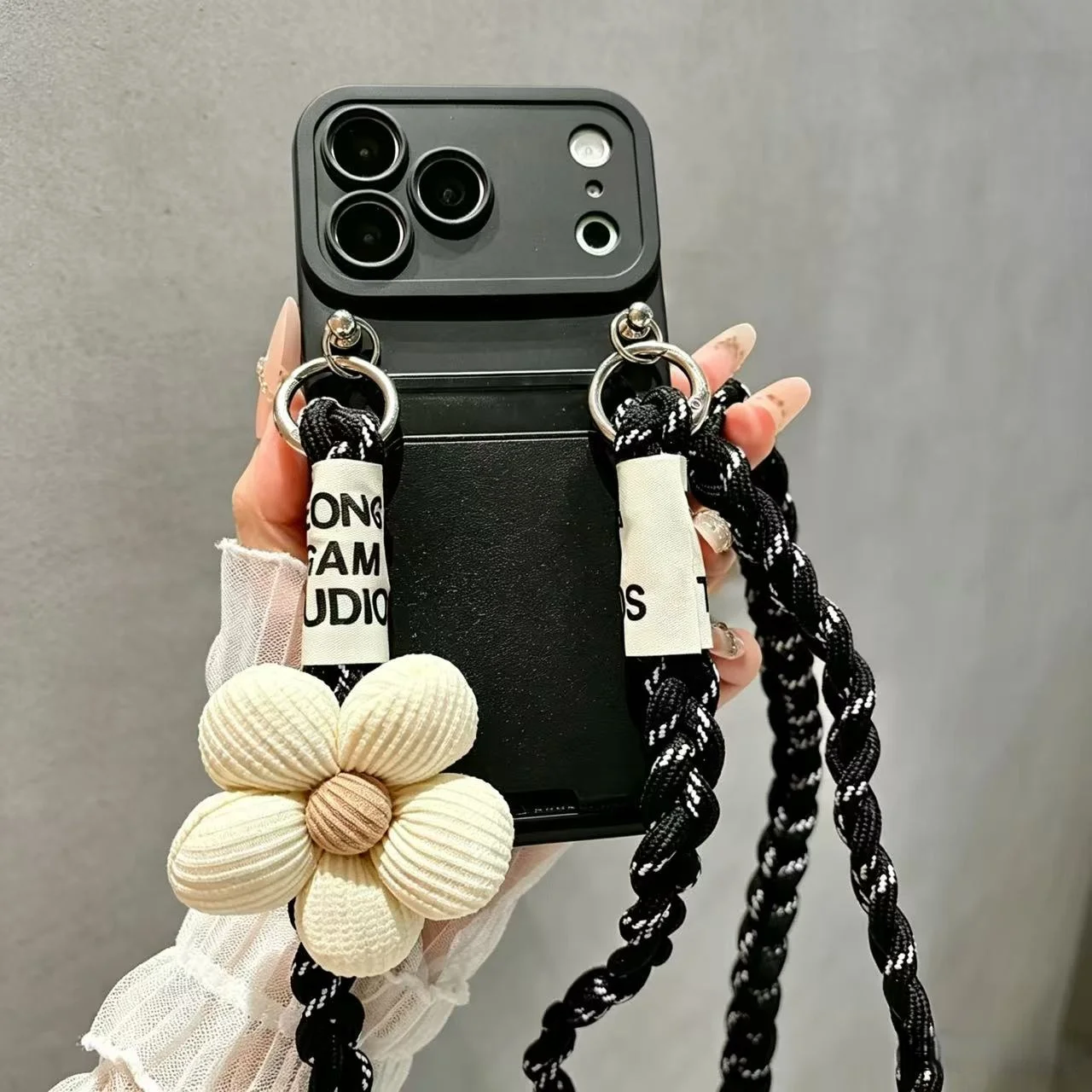 Floral Crossbody Lanyard 3D Wallet Phone Case