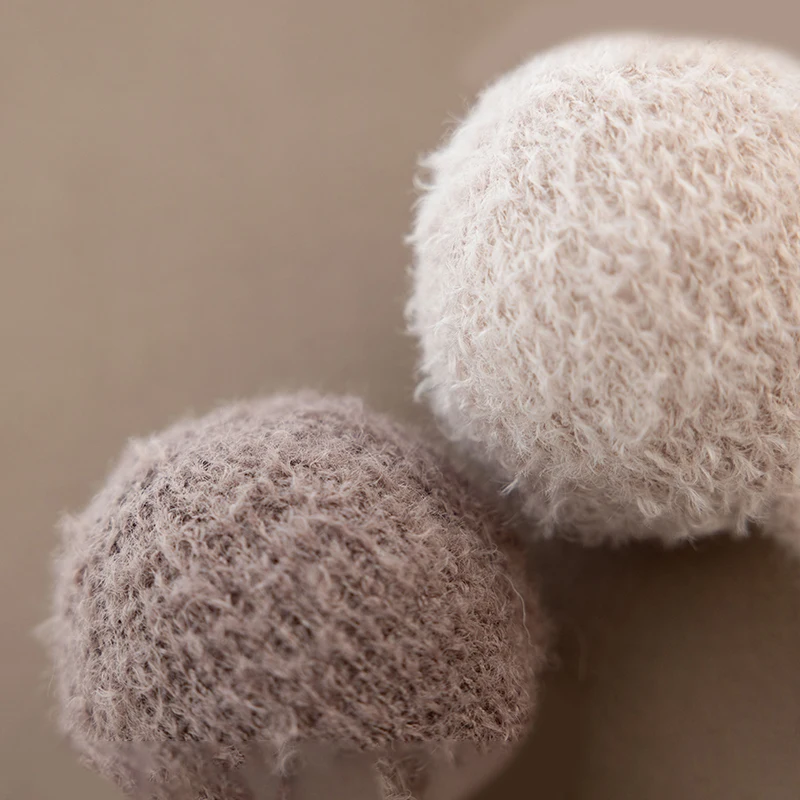 사랑스러운 곰 인형 풍선 소품,  사진 장식, 수제 니트 동물,  장난감, 다크 브라운 모헤어 인형, 스튜디오 촬영