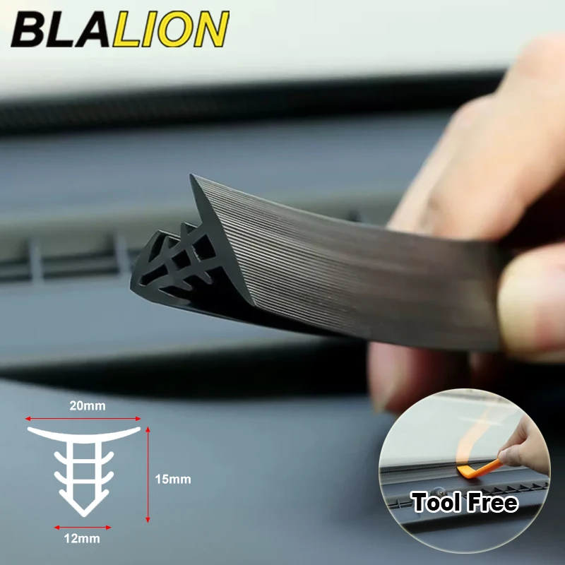Car Sticker BLALION Car Sticker Dashboard Sealing Strips Rubber Seals Sound Insulation Sealing Universal Weatherstrip Auto Stickers Parts