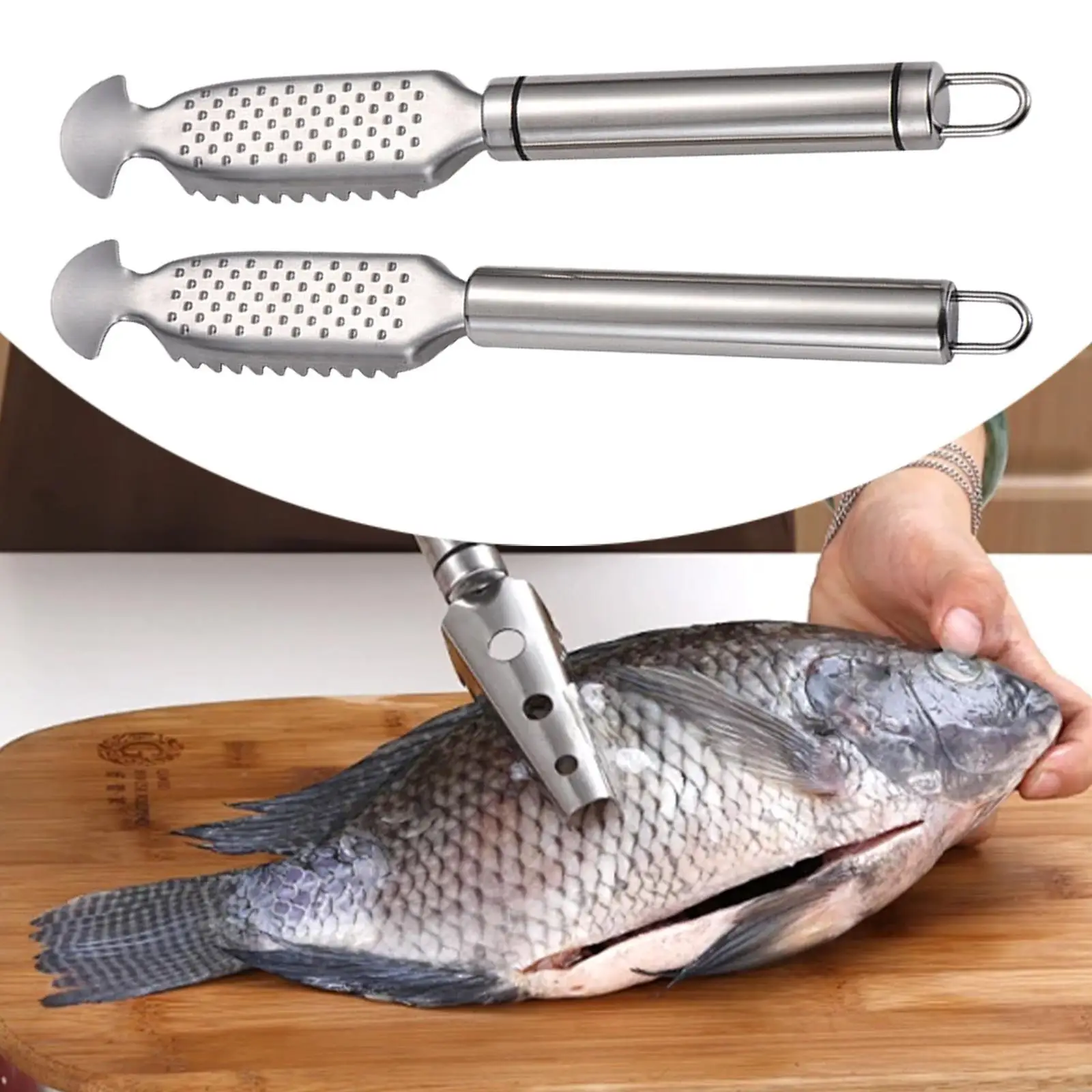 Scale Tool, Scale Remover, Seafood Tools, Manual, Comfortable Handle, Descaler, Stainless Steel Tool for The Kitchen