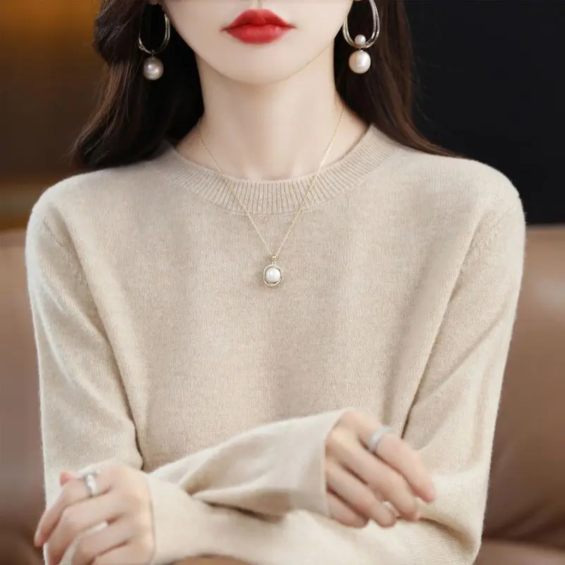 

2023 Autumn Winter Basic Bottoming Sweaters Top Women Soft Mock Neck Elastic Pullovers Warm Solid Loose Color Slim Jumper C160