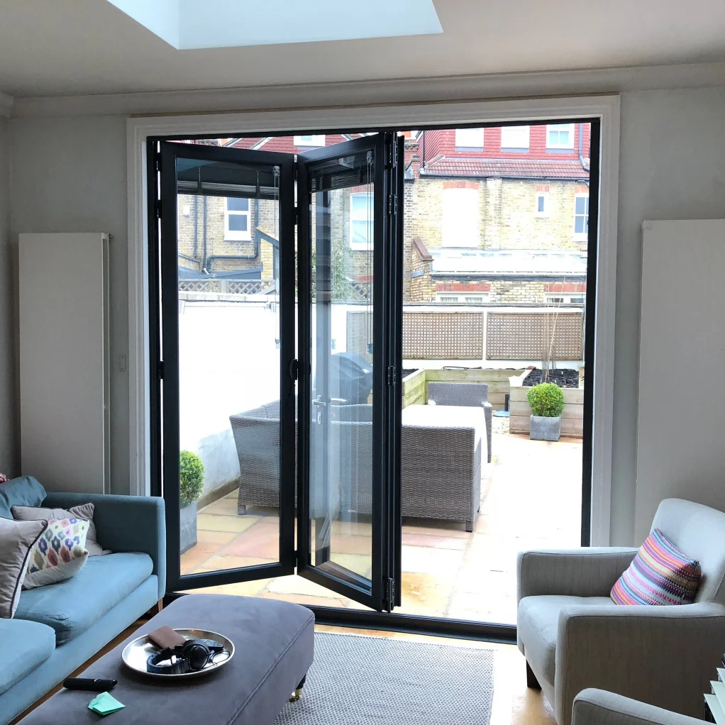Accordion Doors for House Modern Apartment Villa Aluminum Frame Double Glazed Folding Doors High Security Home Decoration