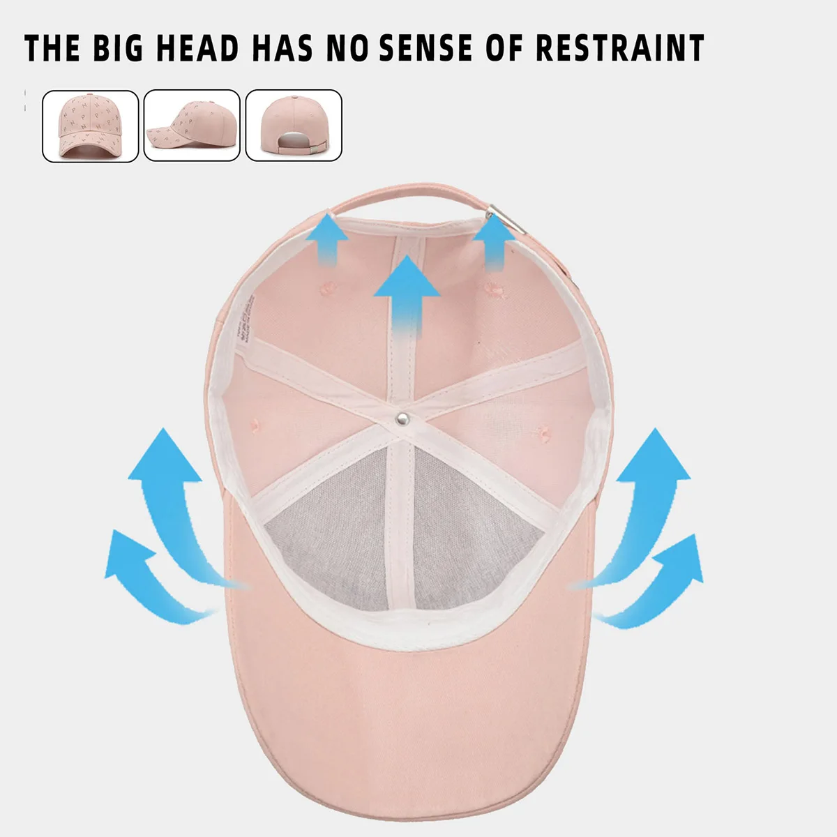 Deep-Top Baseball Hat for Women with Hard Top, Large Head Circumference, Small Face, Summer New Sunshade, Outdoor Letters, Hot Diamond Peaked Hat, Travel and Work Clothing