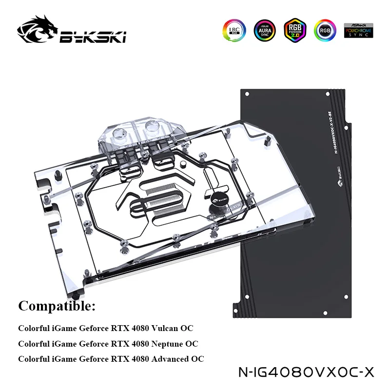 

Bykski Water Cooler Serve For Colorful iGame Geforce RTX 4080 Vulcan/Neptune/Advanced OC VGA Cooling Block,N-IG4080VXOC-X