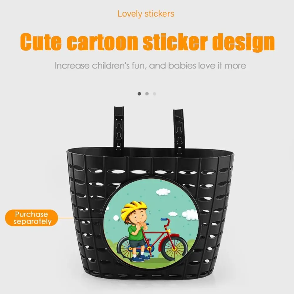 Bicycle Basket Children Front Storage Scooter Handlebar Carrier Holders Bags Cartoon Cycling Scooter Sticker