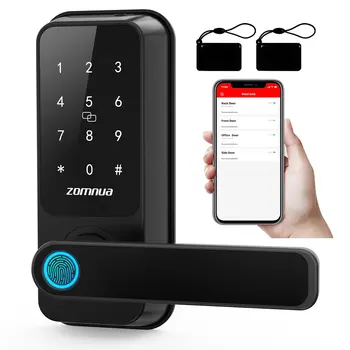 Smart Fingerprint Door Lock Deadbolt Keyless Entry Electronic Digital Locks IC Fob Card Password Front Auto Lock For Home Office 1